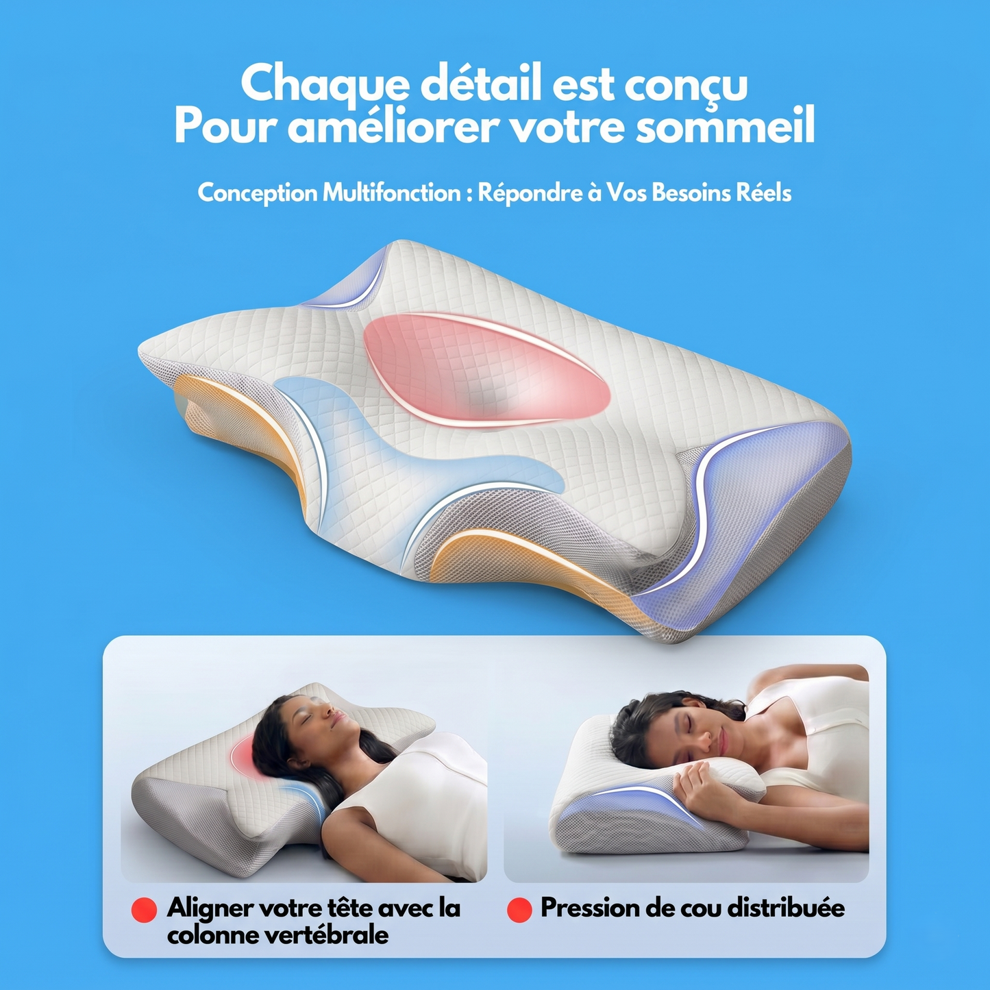 Cozy Sleep™ 2.0 — L'Oreiller Cervical Orthopédique